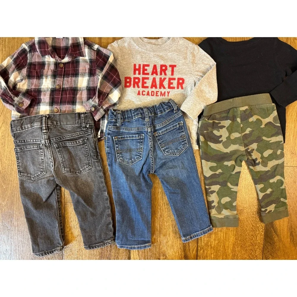 Toddler Baby Boy 12-18 12/18 Months Clothes Shirts Pants Jeans Long Sleeve Heart